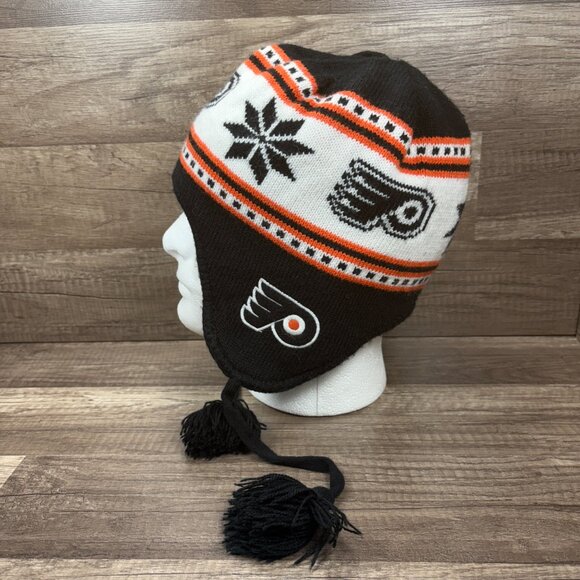 Philadelphia Flyers 47 Brand Beanie Winter Hat Black Orange White NHL Hockey - Picture 2 of 8